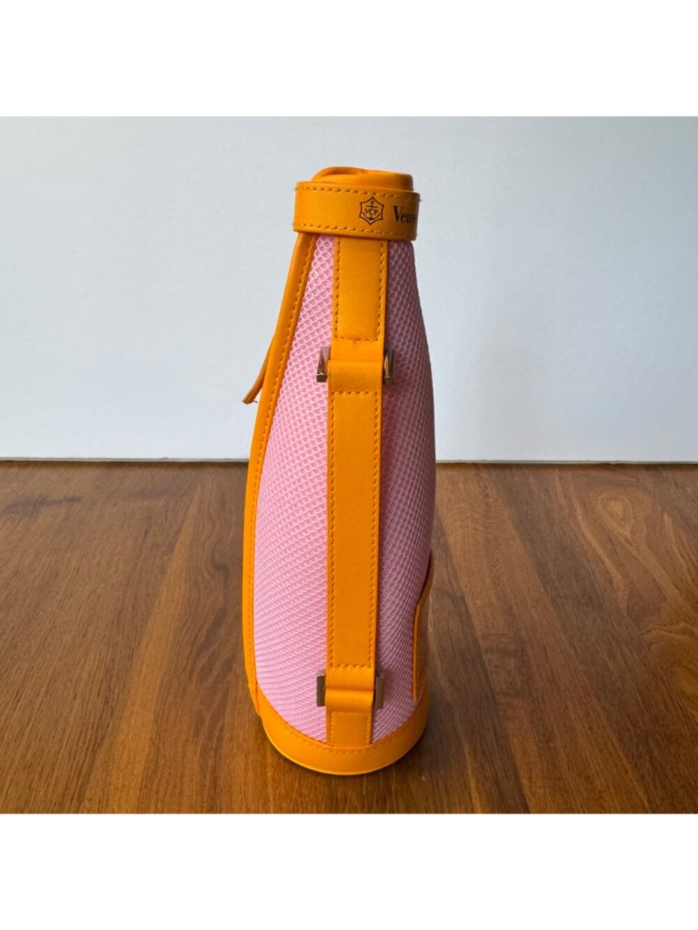 VEUVE CLICQUOT Pink Champagne Bottle Ice Jacket Orange Insulated Bottle Bag NEW - Picture 3 of 7